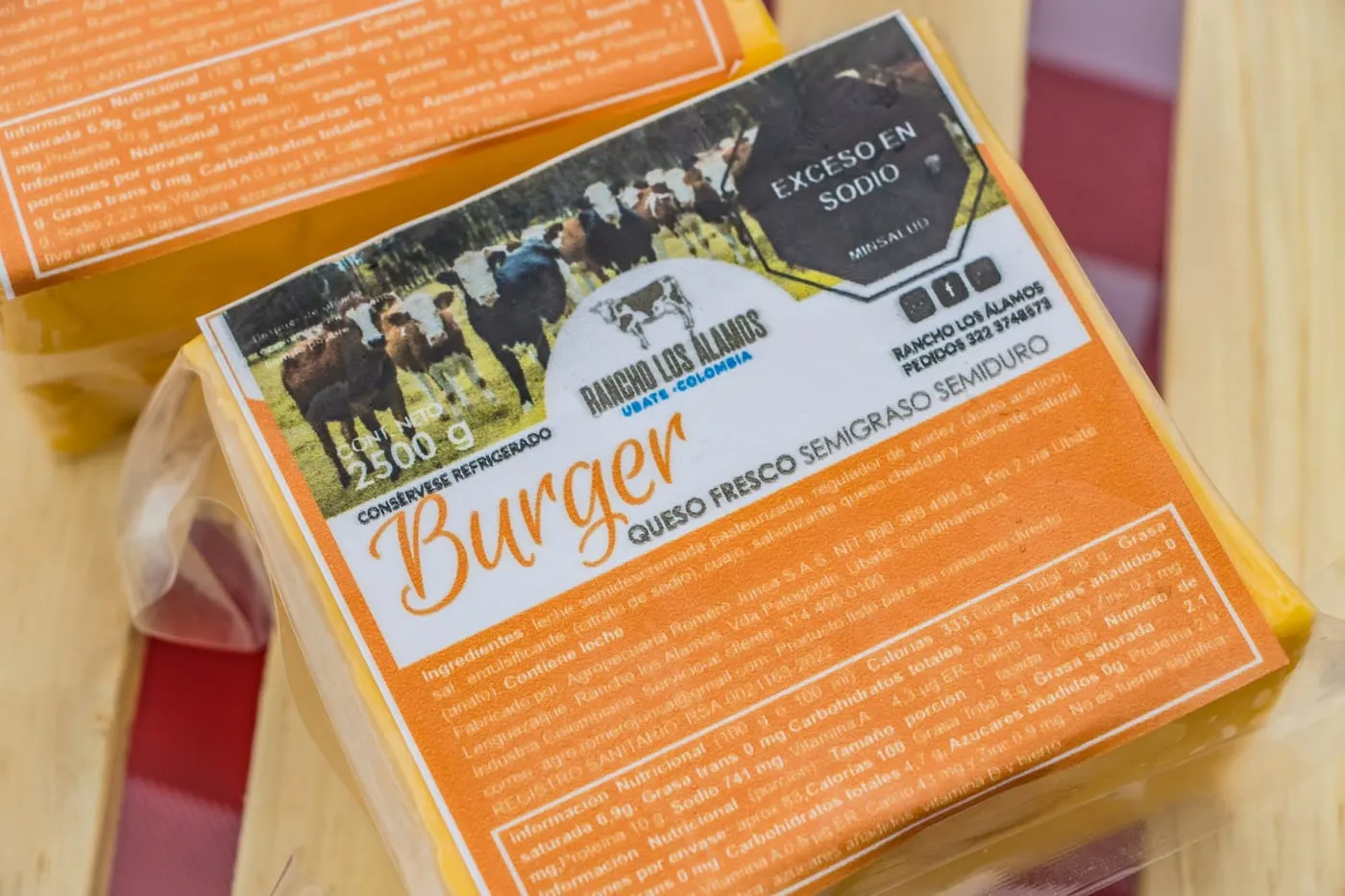 Empaque del queso Burger de Rancho Los Álamos